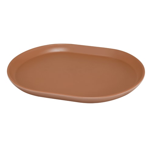 Cal-Mil 22018-109 Hudson 14" x 11 1/4" Terra Cotta Raised Rim Oval Melamine Platter