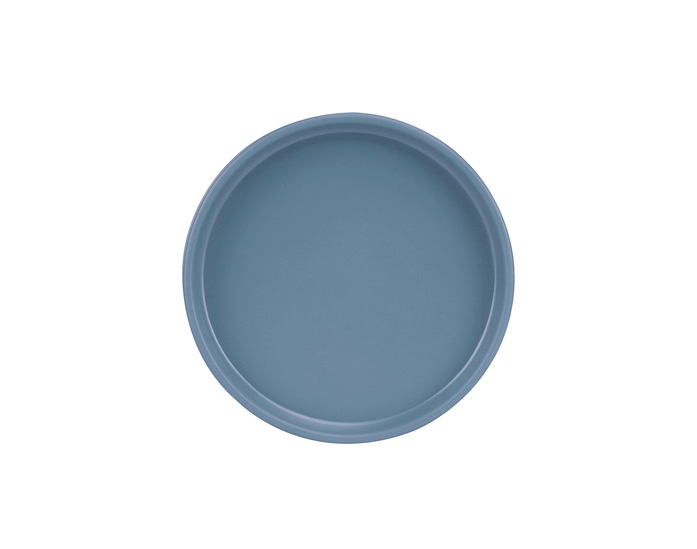Cal-Mil 22026-8-111 Hudson 8 1/4" Stone Blue Low Rim Round Melamine Plate