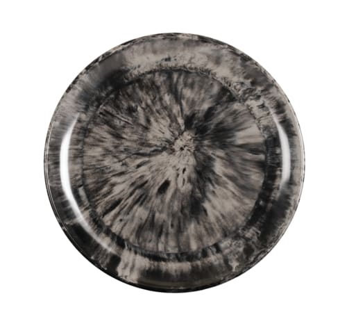 Cal-Mil 22351-7-120 Reactive 7" Black and White  Round Melamine Plate
