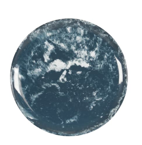 Cal-Mil 22351-7-119 Reactive 7" Blue and White Round Melamine Plate