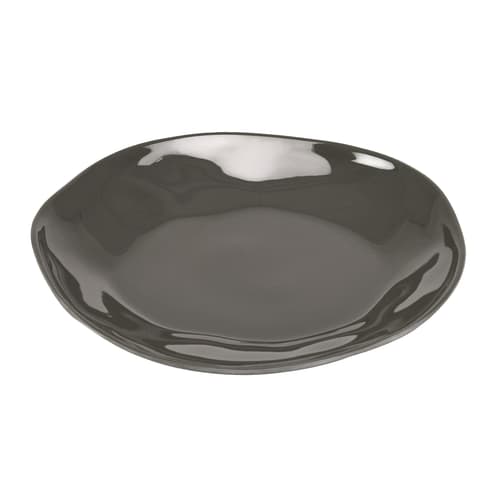 Cal-Mil 22304-10-101 Marin 8 3/4" Dark Cinder Grey  Oval Melamine Plate