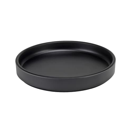 Cal-Mil 22026-8-13 Hudson 8 1/4" Black Low Rim Round Melamine Plate