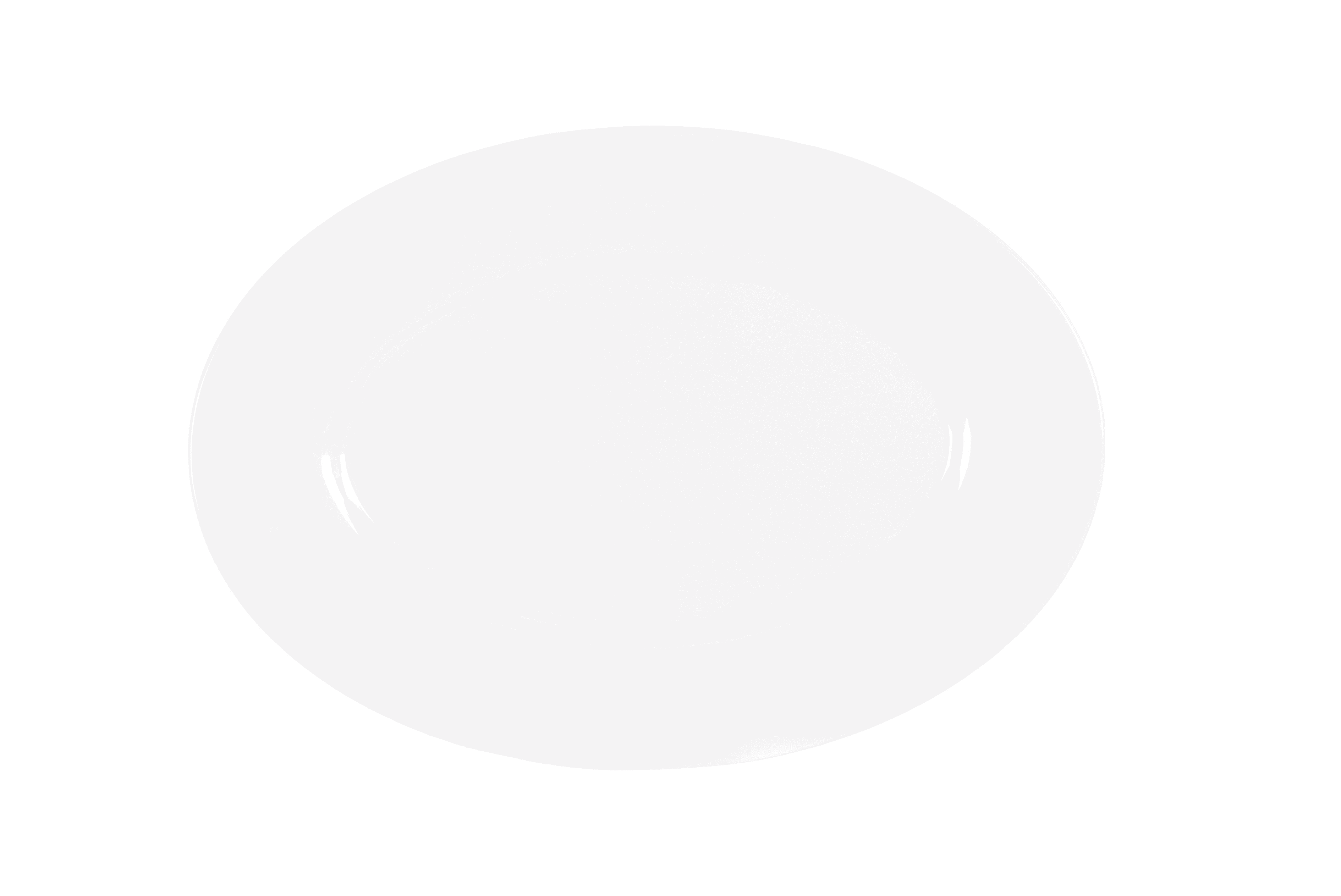 Cal-Mil 22460-79-15 Classic Rim 9.75" x 7.25" White Oval Melamine Platter