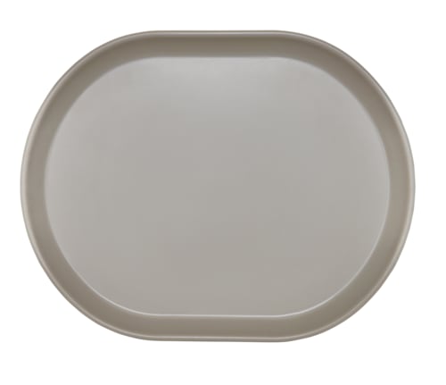 Cal-Mil 22018-102 Hudson 14" x 11 1/4" Ash Raised Rim Oval Melamine Platter