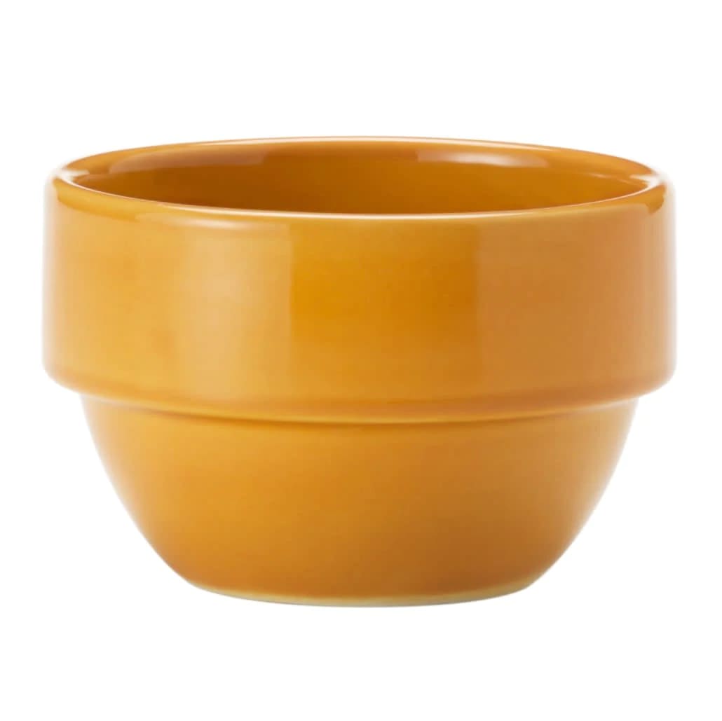Libbey 903044370 Cantina 8 oz. Saffron Uncarved Stackable Porcelain Bouillon - 36/Case