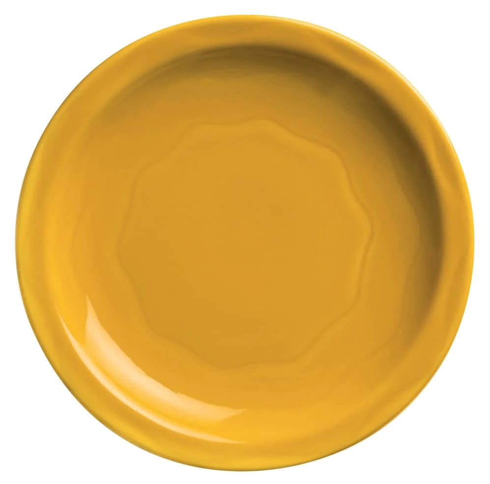 Libbey 903033009 Cantina 6 1/4" Saffron Carved Round Porcelain Plate - 12/Case
