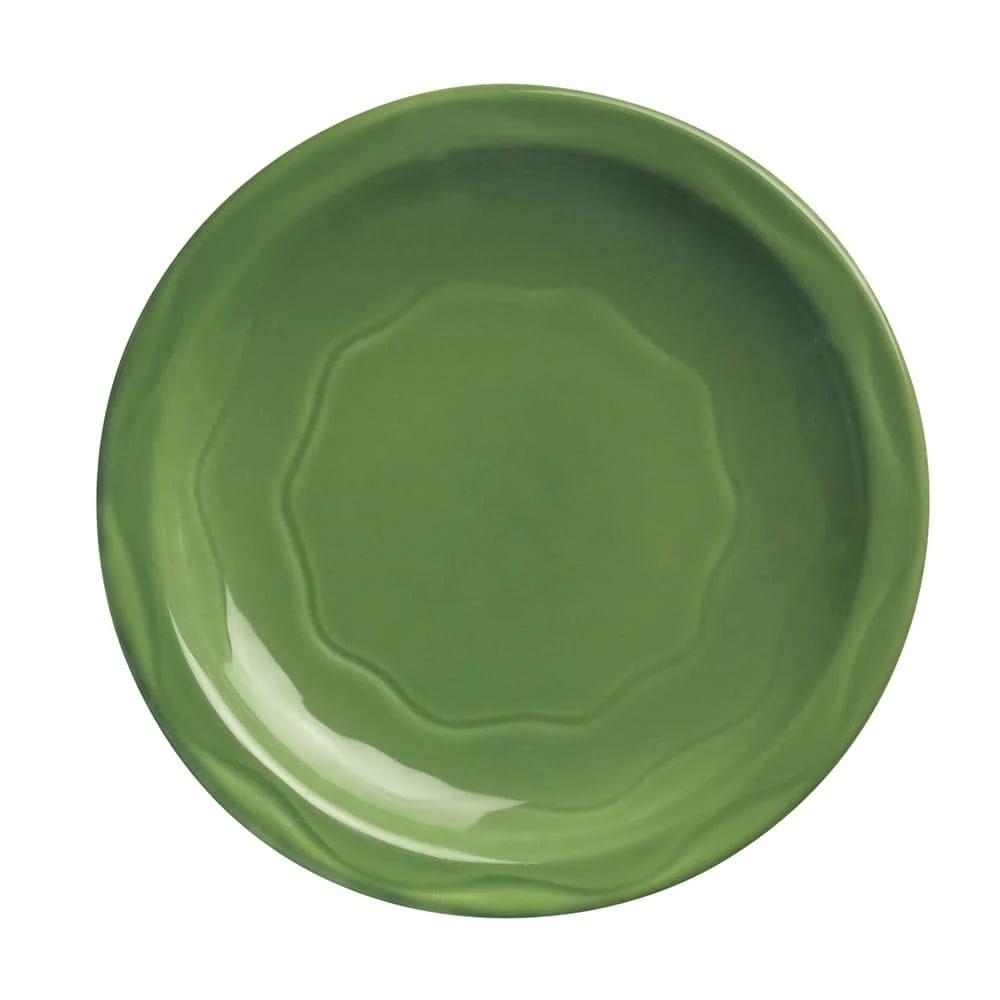 Libbey 903035010 Cantina 9" Sage Carved Round Porcelain Plate - 12/Case