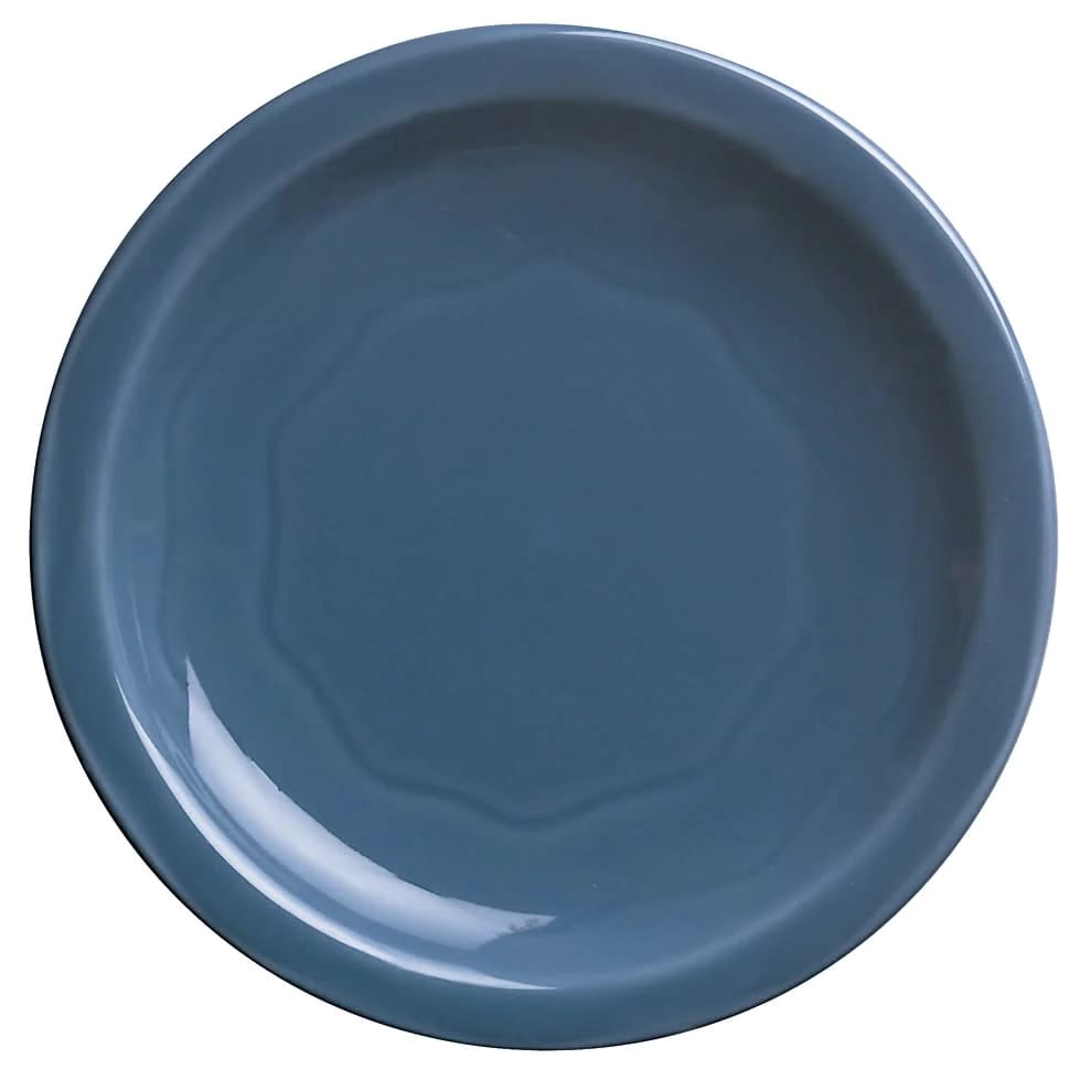 Libbey 903032002 Cantina 11 1/4" Blueberry Carved Round Porcelain Plate - 12/Case