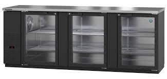 Outlet Hoshizaki BB95-G Refrigerator, Three Section, Black Vinyl Back Bar Back Bar, Glass Doors