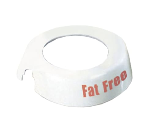 TableCraft CM19 Option Collar Fat Free White/Maroon Plastic Fits Option Dispensers 3.62" x 3.38" x 0.94"
