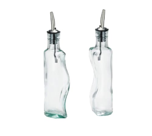 TableCraft 918 Oil & Vinegar Bottles Glass (Green Tinted Glass)  8.5 Oz