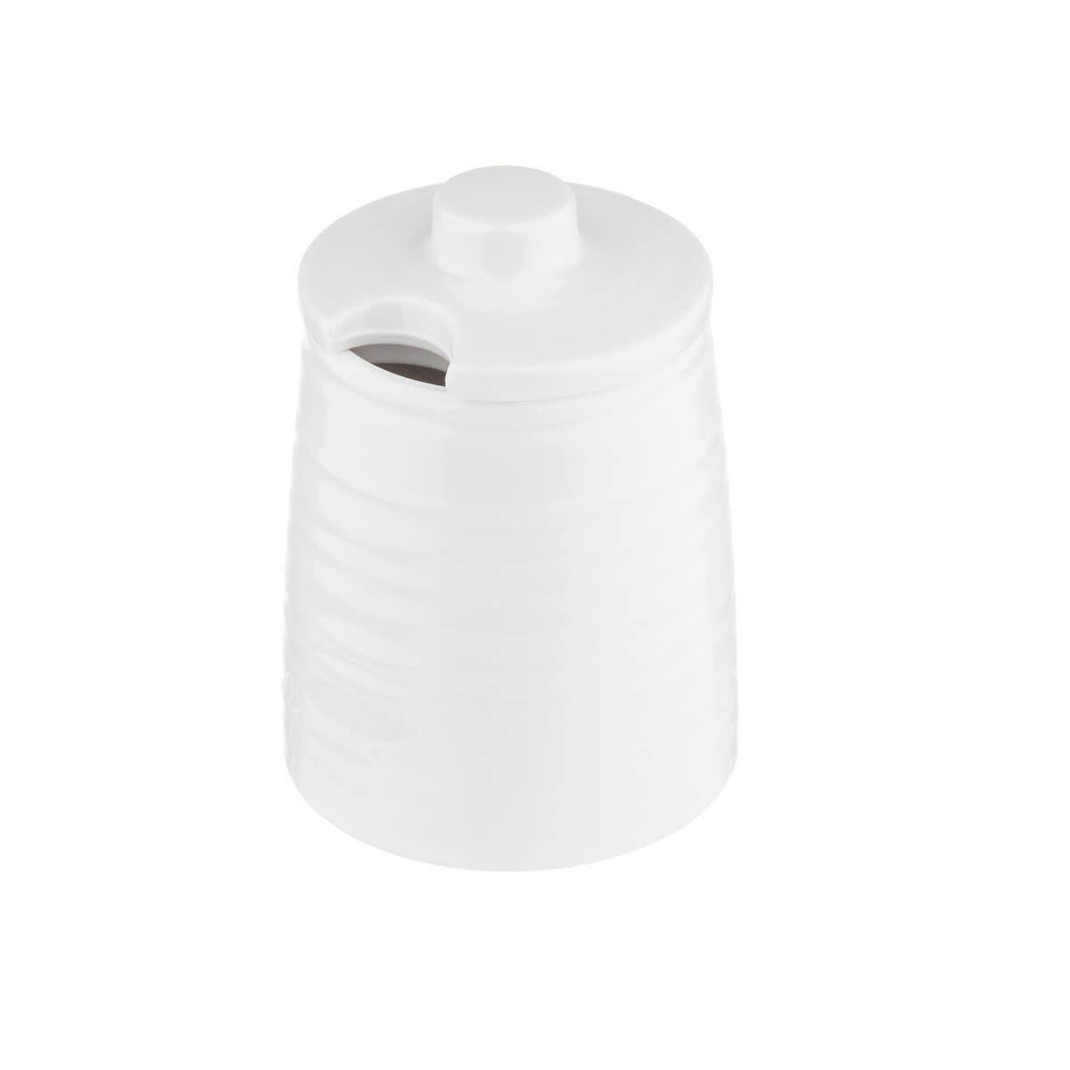 TableCraft 10416 Pulito Collection Sugar Jar with Lid White Melamine  5.5 Oz
