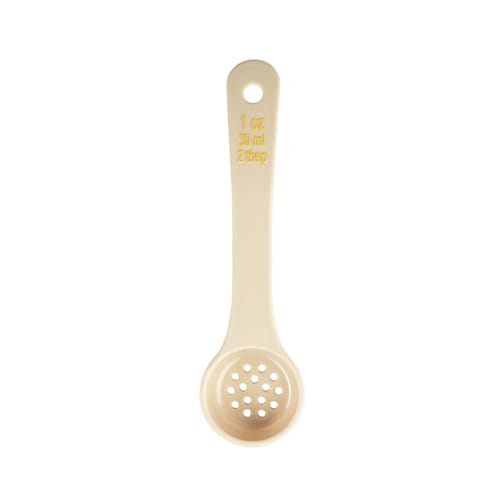 TableCraft 10639 Short Handle Spoonout Perforated Beige Polycarbonate  1 Oz