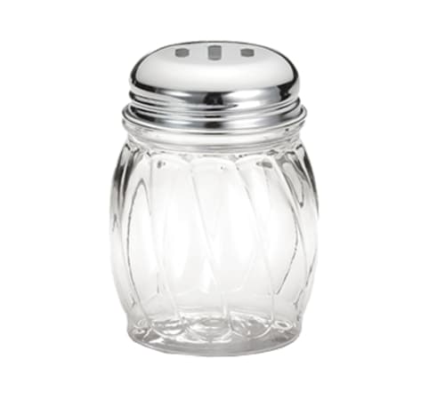 TableCraft 260SL-1 Swirl Cheese Shaker Slotted Chrome Glass 6 Oz