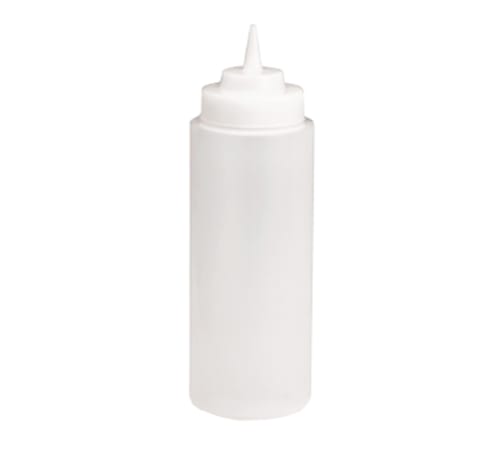 TableCraft 23363C Widemouth Squeeze Bottle Clear Polyethylene 2.48" Wide-Tip Top 32 Oz