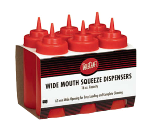 TableCraft C11253K Cash & Carry Widemouth Squeeze Bottle Polyethylene Pack of 6 12 Oz