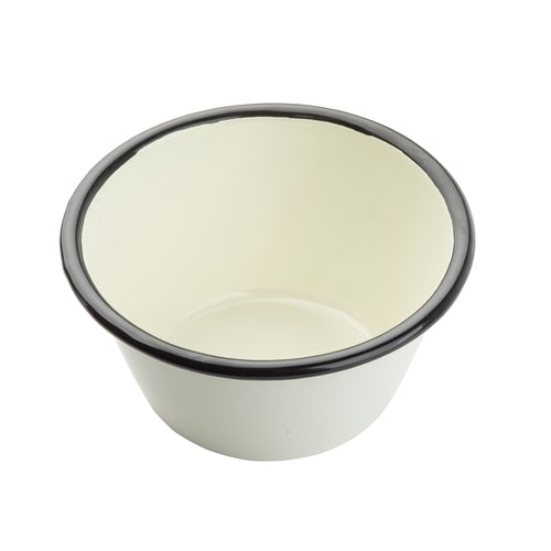 TableCraft 11151 Enamelware Collection Round Bowl Black/White Enamel  14 Oz