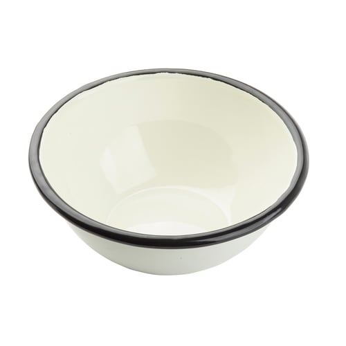 TableCraft 11152 Enamelware Collection Round Bowl Black/White Enamel  24 Oz