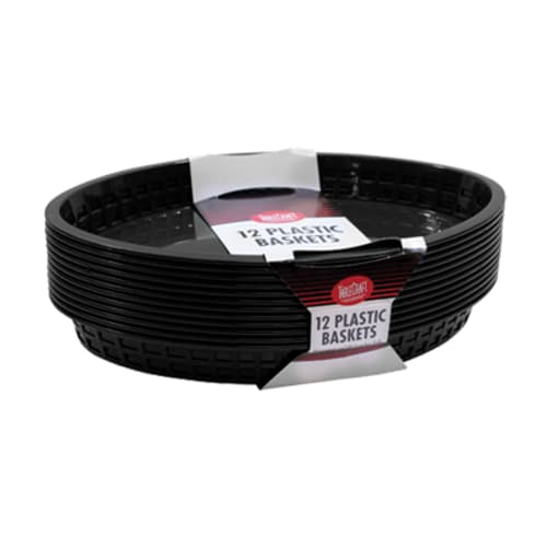 TableCraft C1086BK Cash & Carry Classic Basket Polypropylene Pack of 12 12.75" x 9.50" x 1.53"