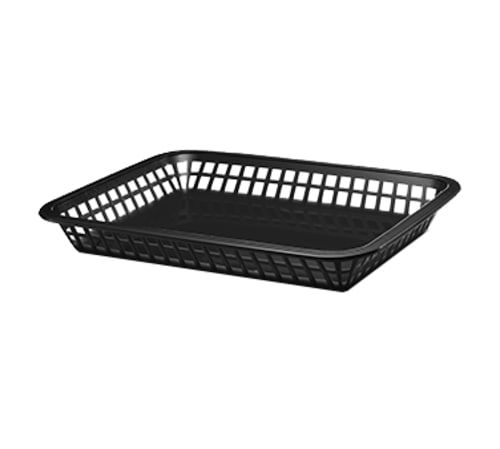 TableCraft 1079BK Rectangular Mas Grande Basket Black Polypropylene 11.75" x 8.50" x 1.50"