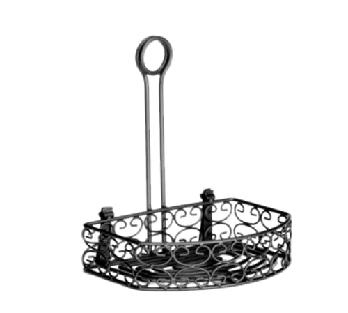 TableCraft BK259512 Mediterranean Collection Half Versa Rack Oz Black Powder Coated 8.38" x 5.12" x 9"