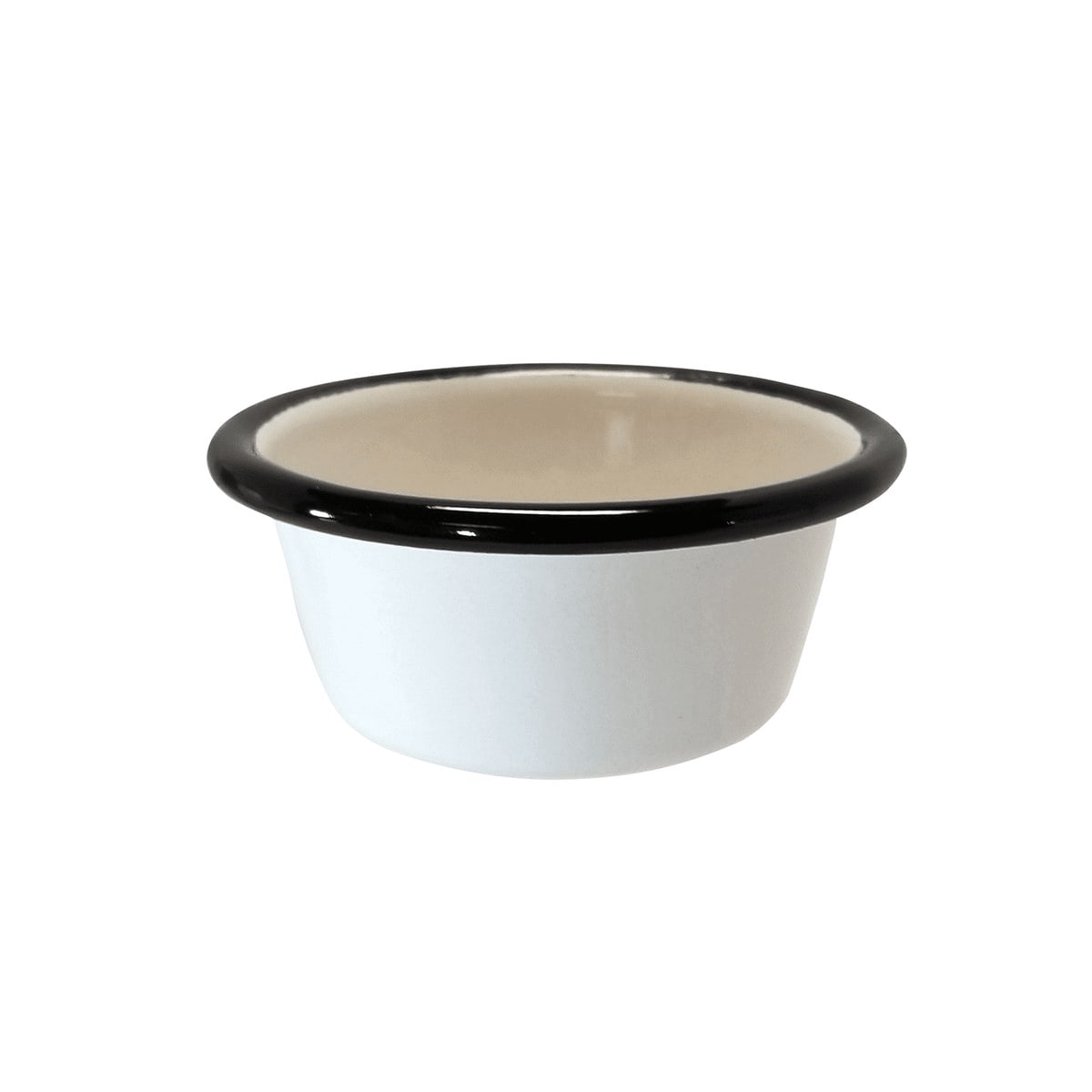 TableCraft 11044 Enamelware Collection Round Ramekin Black/White Enamel  4 Oz