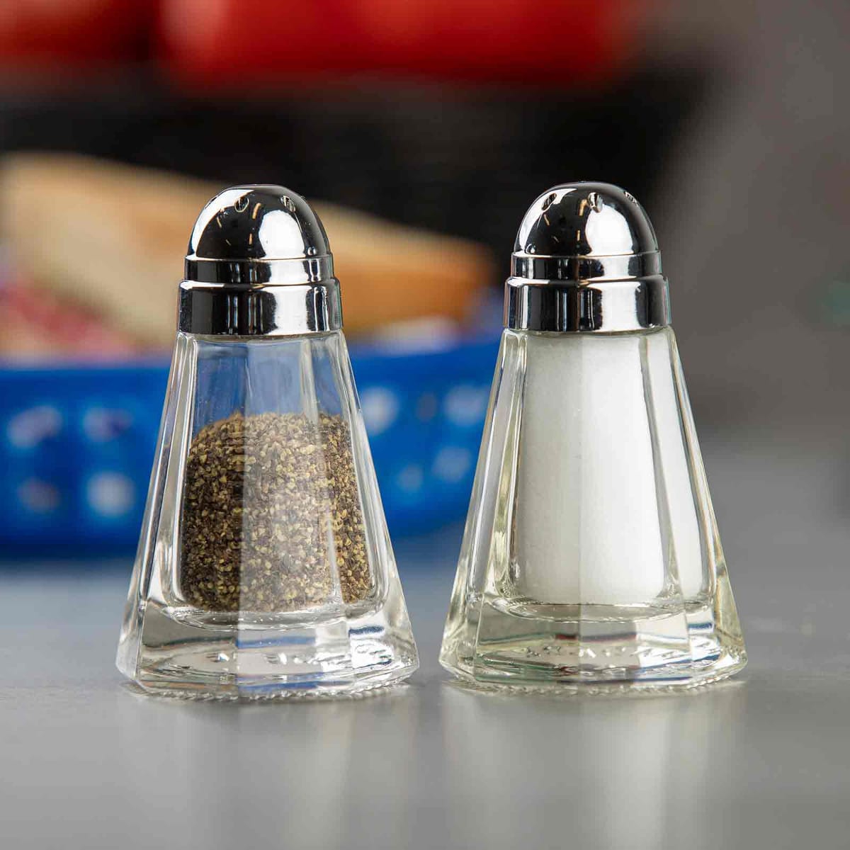 TableCraft 80S&P-2 Paneled Salt & Pepper Shakers Glass  1 Oz