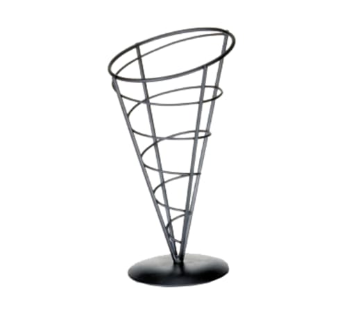 TableCraft AC59 Vertigo Collection Round Appetizer Cone Black Powder Coated 5.12" x 5.12" x 9.50"