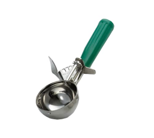 TableCraft 2112 Cash & Carry Disher Size 12 Stainless Steel Green Handle  3 Oz