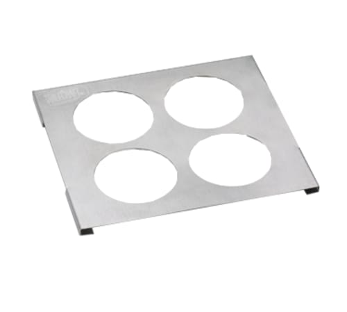 TableCraft T4 Squeeze Bottle Holder Stainless Steel Holds (4) 2.09" Bottles 7" x 6.25" x 0.38"