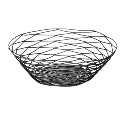 TableCraft BK17510 Artisan Collection Round Basket Oz Black Powder Coated 10" x 10" x 3"