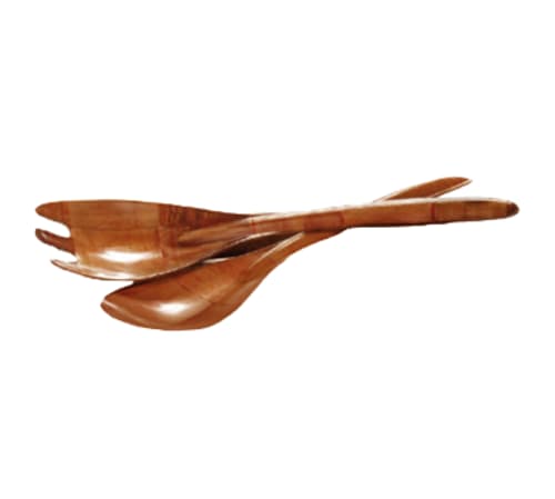 TableCraft 200L Salad Spoon & Fork Set Wood (Maple - Melamine Coated) 3.25" x 0.88" x 11.88"