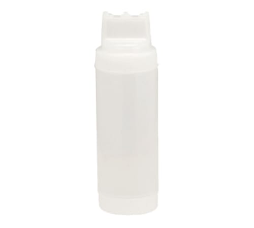 TableCraft 11663C3F Dualway Squeeze Bottle Clear Polyethylene 2.48" Three TipTop  16 Oz