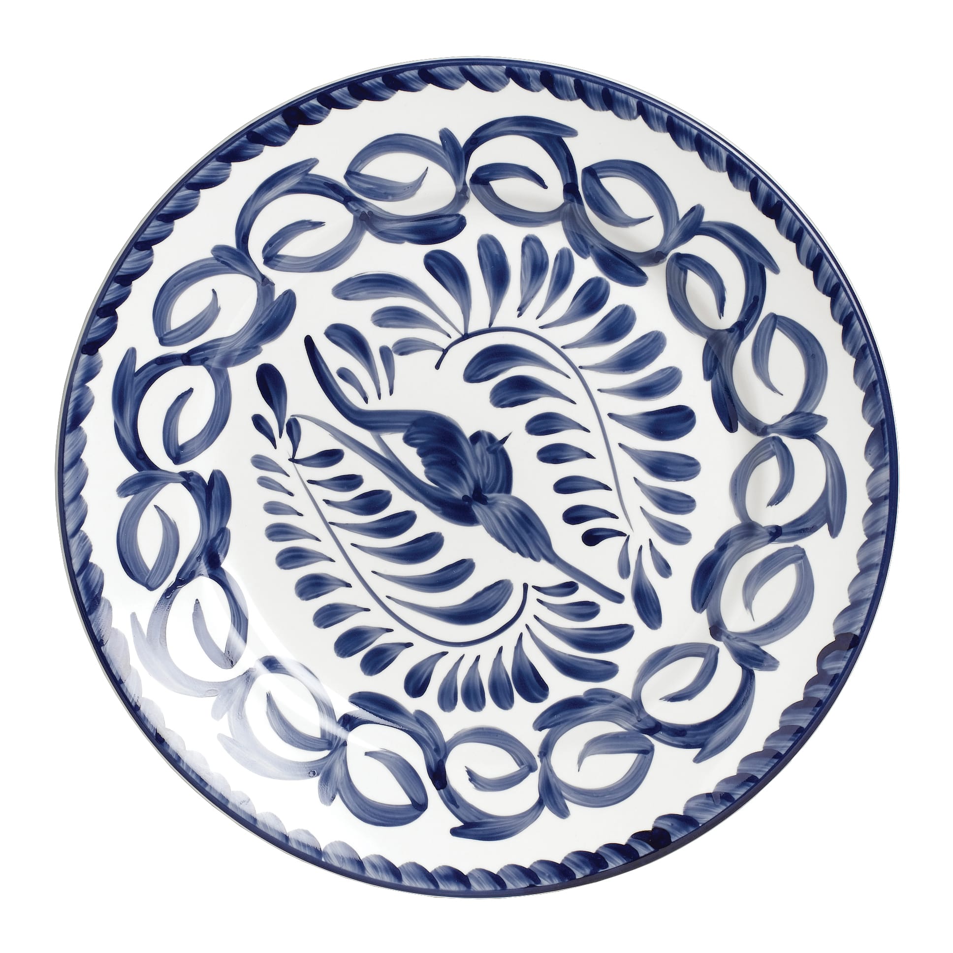 Steelite A120P101 Anfora Puebla Blue Rimmed Rolled Edge Plate D 7.5" 24/Case
