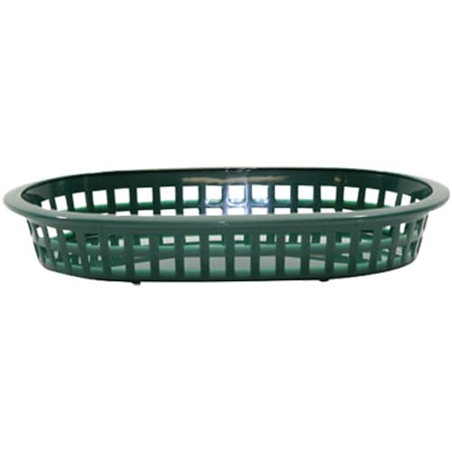 TableCraft 1073FG Oval A La Carte Basket Forest Green Polypropylene 9.25" x 6" x 1.55"