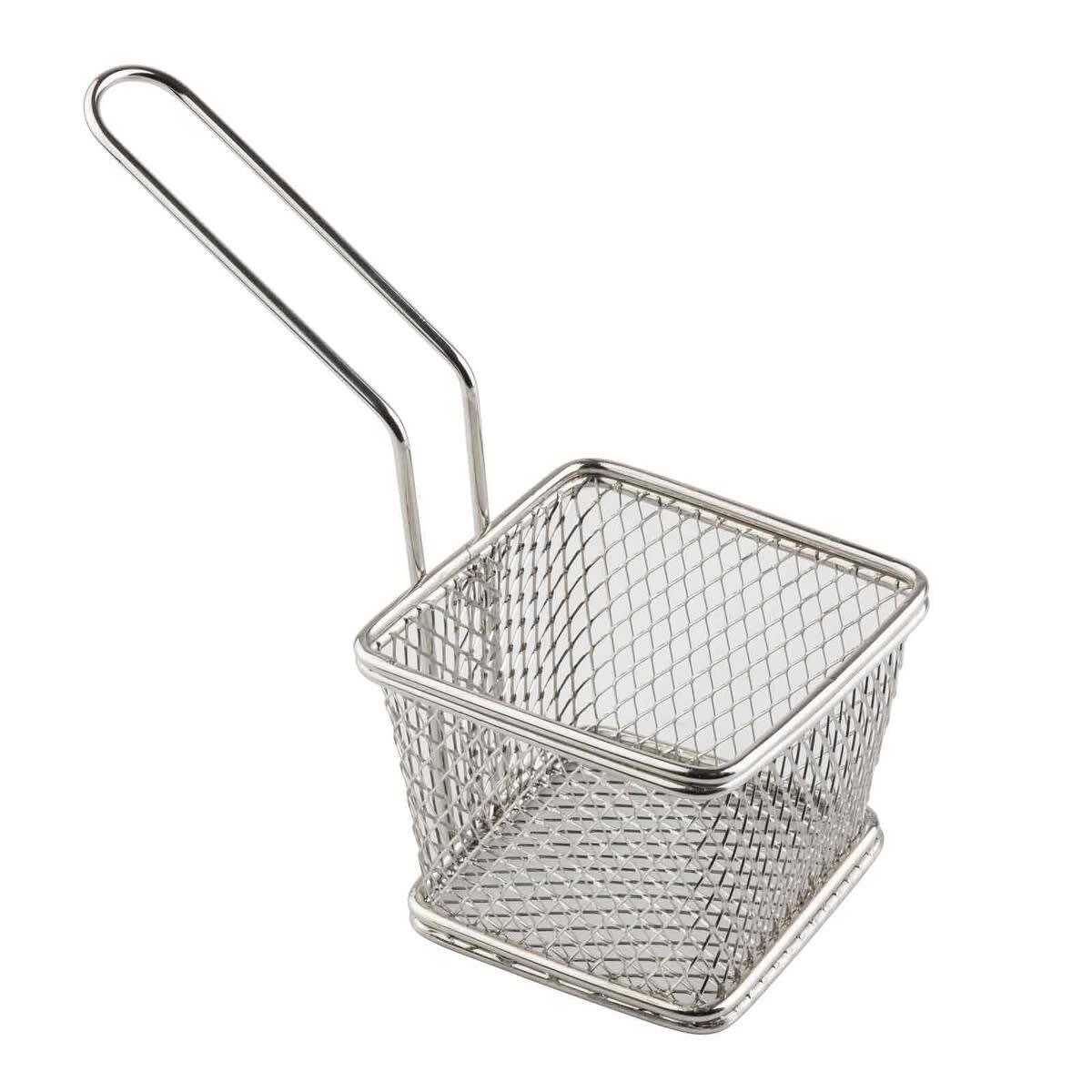 TableCraft 10970 Square Wire Serving Basket Stainless Steel 8" x 3.75" x 5.75"