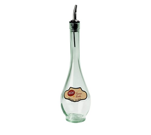 TableCraft H931 Cash & Carry Siena Collection Oil & Vinegar Bottles Glass (Green Tinted Glass)  17.25 Oz