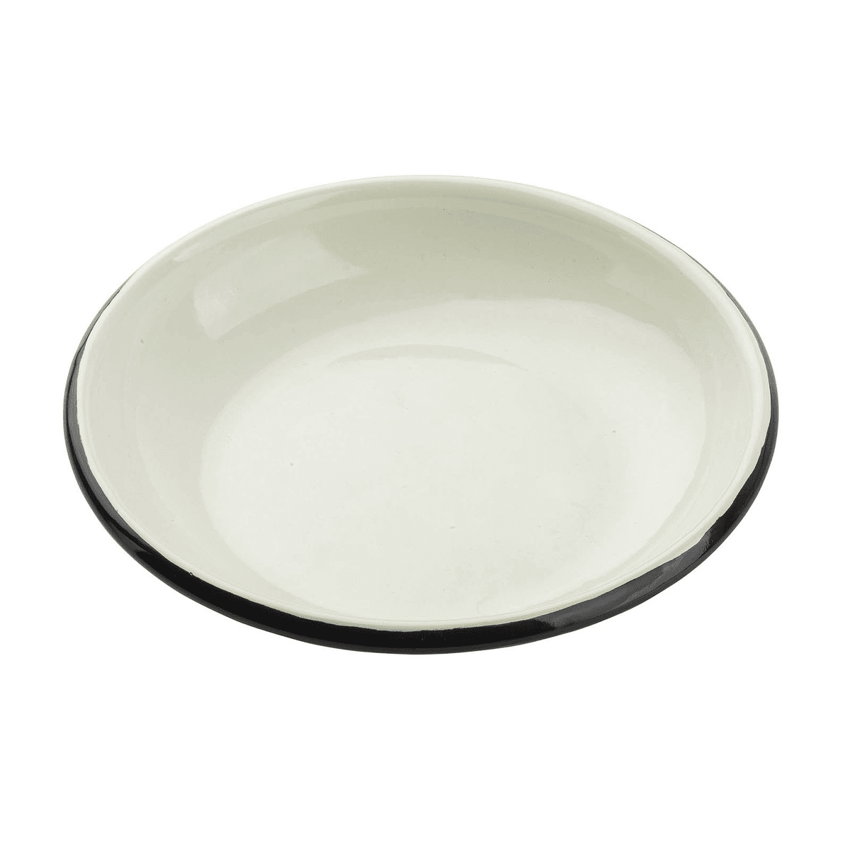 TableCraft 11153 Enamelware Collection Round Coupe Plate Black/White Enamel 12 Oz