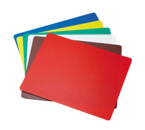 TableCraft FCB1218A Cash & Carry Flexible Cutting Boards Polypropylene Includes Blue Brown Green Red White Yellow 18" x 12" x 0.06"
