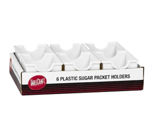 TableCraft C56W Cash & Carry Rectangular Sugar Packet Holder Polystyrene (PS) Pack of 6 3.31" x 2.50" x 2"