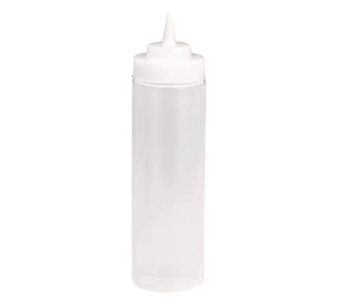 TableCraft 32563C Widemouth Squeeze Bottle Clear Polyethylene 2.48" Wide TipTop  24 Oz