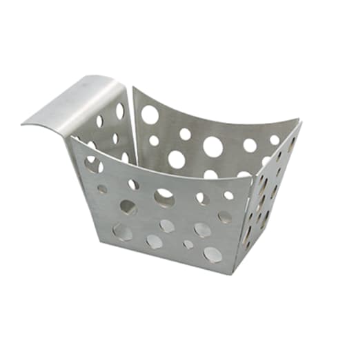 TableCraft SCB Square Side Basket Stamped Circle Stainless Steel  12 Oz