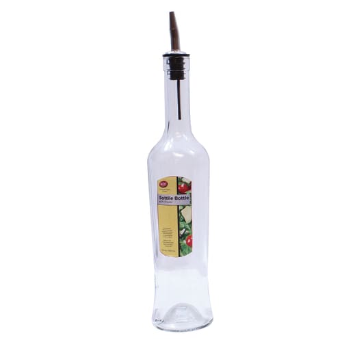 TableCraft 933J Sottile Oil & Vinegar Bottles (Bottle Only) Glass (Clear Glass) Bulk  17 Oz
