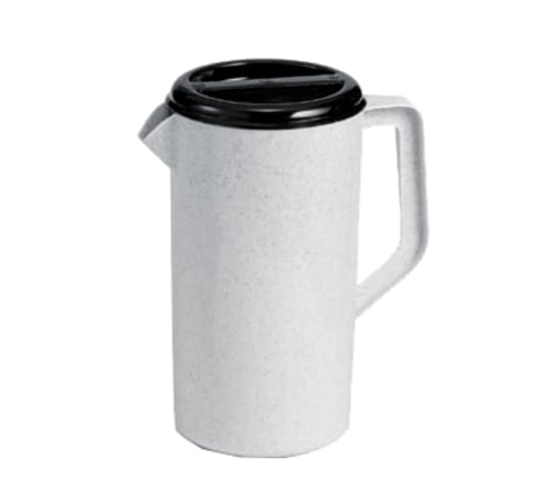 TableCraft 144GRT Pitcher - Quarts Granite with Black Lid Polypropylene  2.5 Qt