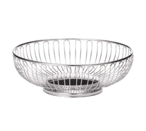 TableCraft 4175 Cash & Carry Chalet Round Basket Chrome Plated (Over Metal) 9.62" x 9.62" x 3.25"