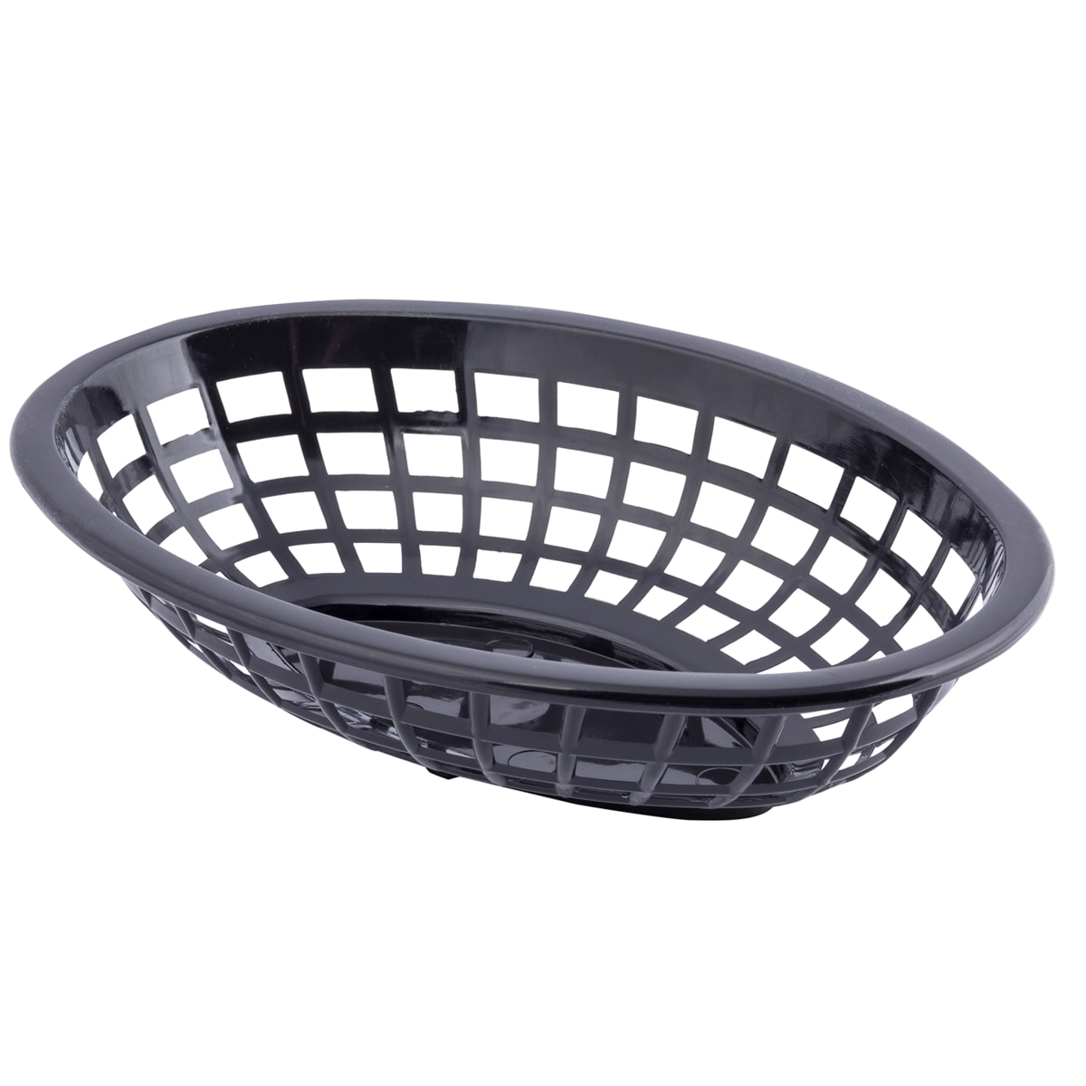 TableCraft 1071BK Oval Serving Basket Oz Black Polyethylene 7.94" x 5.38" x 2"