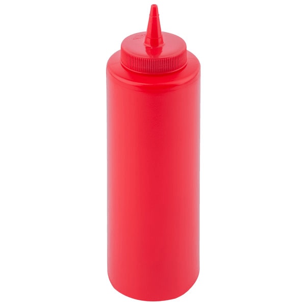 TableCraft 112K-1 Squeeze Bottle Red Polyethylene  12 Oz
