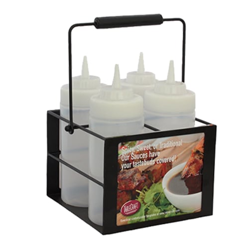 TableCraft SBC4 Cash & Carry Caddy Black Powder Coated Holds (4) 2.48" Bottles 7.75" x 7.25" x 4.88"
