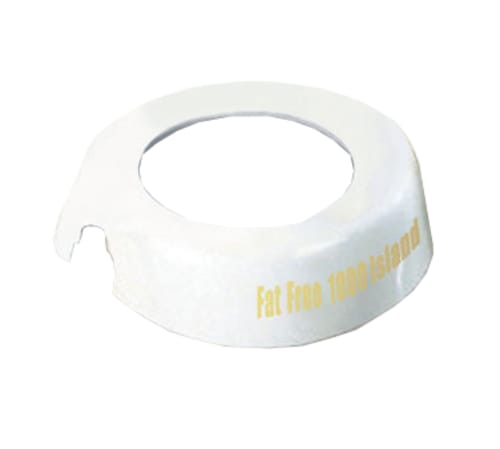 TableCraft CB18 Option Collar Fat Free 1000 Island White/Beige Plastic Fits Option Dispensers 3.62" x 3.38" x 0.94"