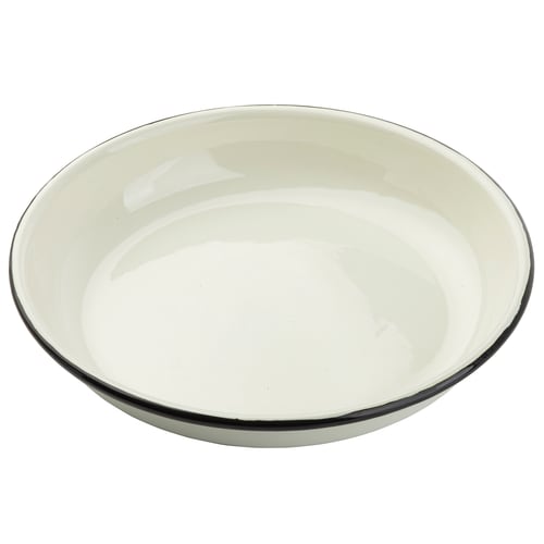 TableCraft 11155 Enamelware Collection Round Pasta Plate Black/White Enamel 24 Oz